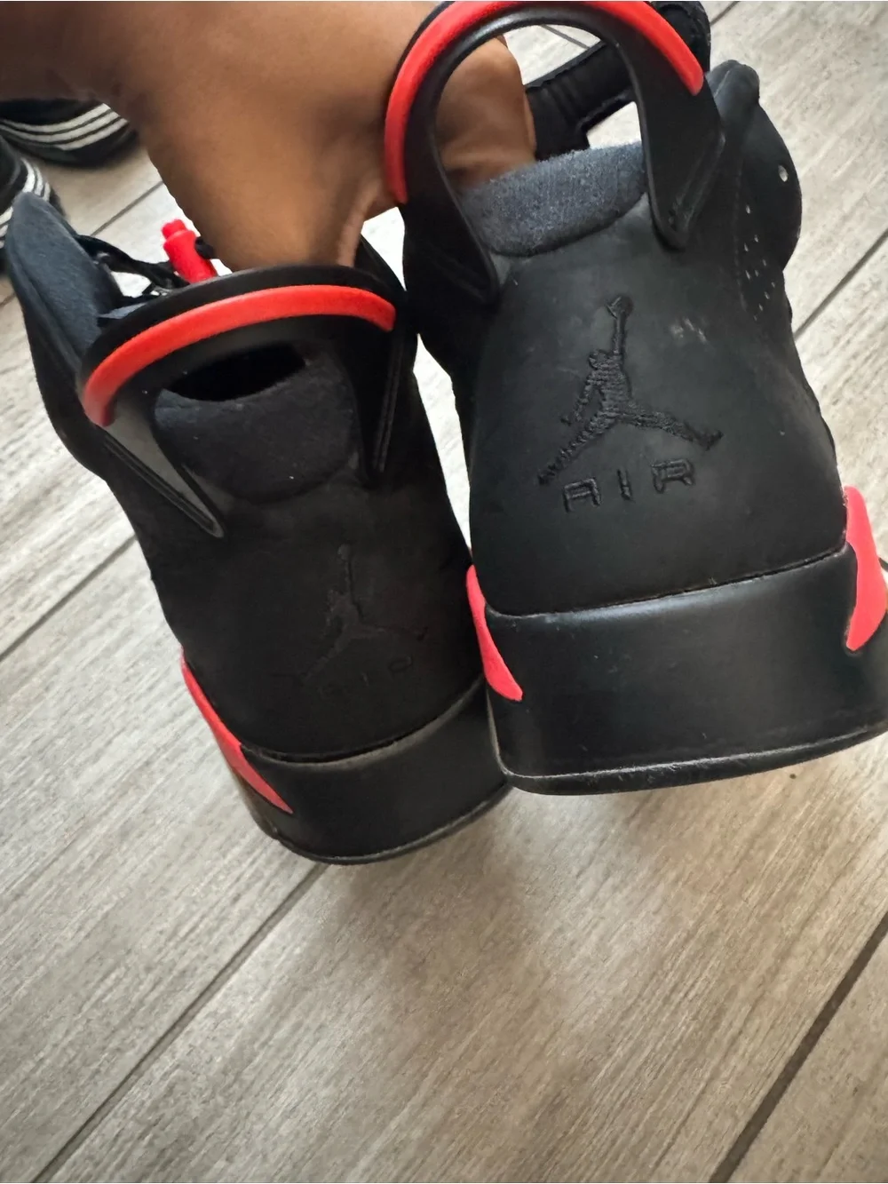 Jordan Men’s Black with Red and Gold Basketball Sneakers
